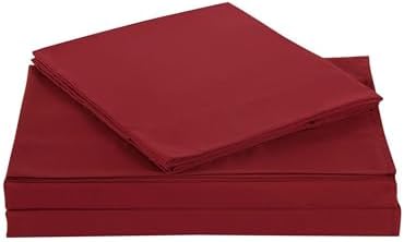 My World Solid Sheet Set Twin XL 3-Piece Red Polyester