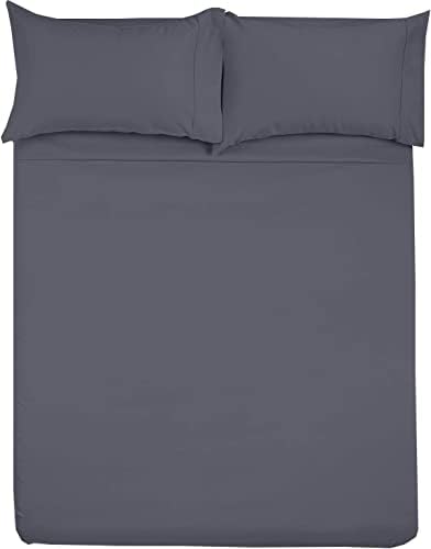 Shreem Linen Microfiber RV Sheet Set 60x80 Camper Queen Dark Grey Deep Pockets