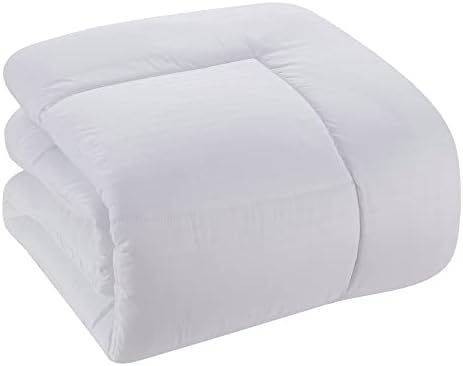 Twin Comforter Set Dobby White 6 Piece Bed in a Bag