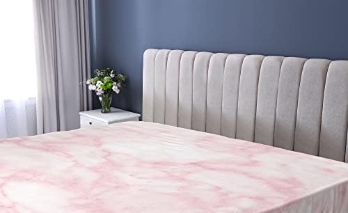 Ambesonne Marble Print Fitted Sheet Pale Pink California King 1