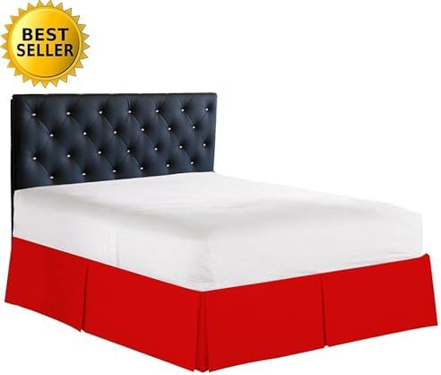 Elegance Linen 1500 Thread Count Dust Ruffle Bed Skirt - Queen Red 14in Drop