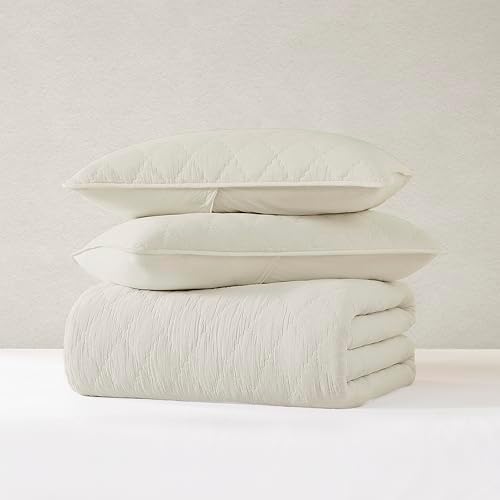Palassio Beige Twin Quilt Set with 1 Sham 1
