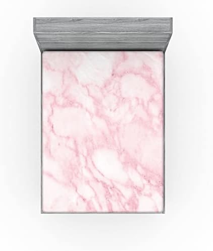 Ambesonne Marble Print Fitted Sheet Pale Pink California King 1
