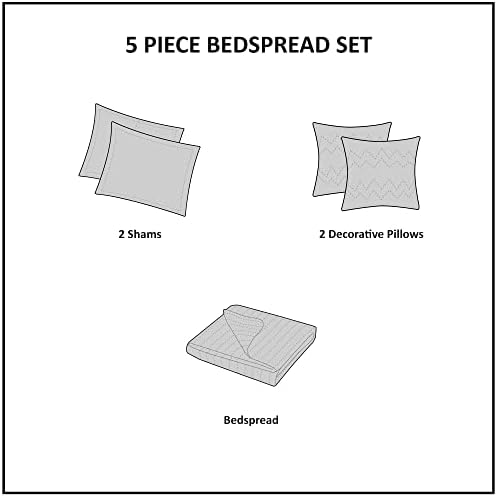 Madison Park Princeton Reversible Bedspread Set Red 5 Piece King