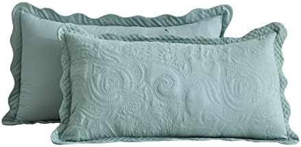 Blythease Oversized King Bedspread 128x120 Seaglass Paisley