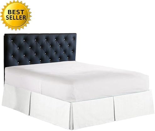 Elegance Linen Luxury 1500 Thread Count Bed Skirt - 14 Inch Drop Queen White