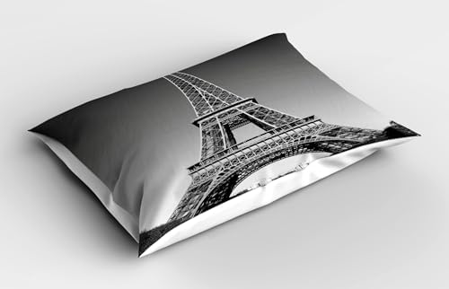Ambesonne Eiffel Tower Pillow Sham Set of 2 Grey 1