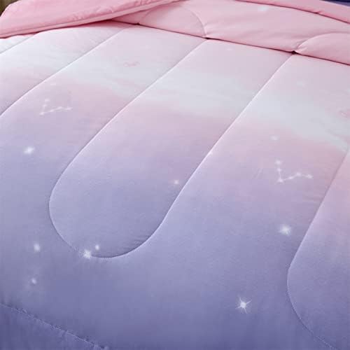 Dinjoy Girls Ombre Comforter Set 7 Piece Bed in a Bag