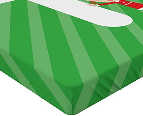 Ambesonne Christmas Alphabet Sheet with T California King Green and White
