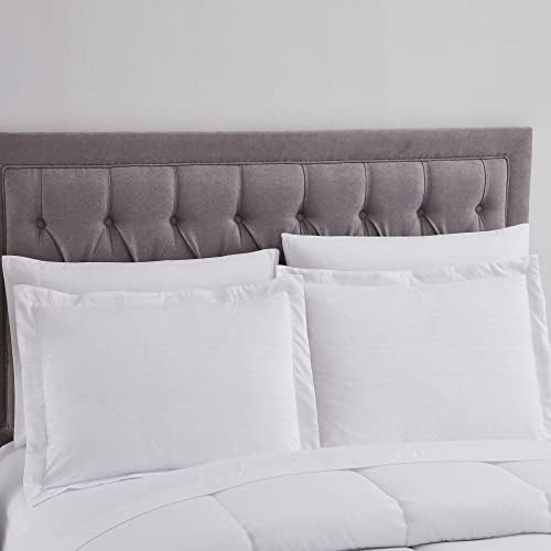 Twin Comforter Set Dobby White 6 Piece Bed in a Bag