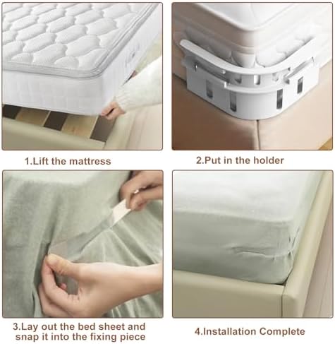 Grngven Bed Sheet Holder 4Pack - Secure Fit Durable Elastic Straps