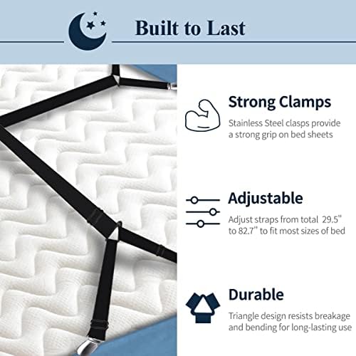 Sopito Sheet Straps Adjustable Non-Slip 2pcsBlack