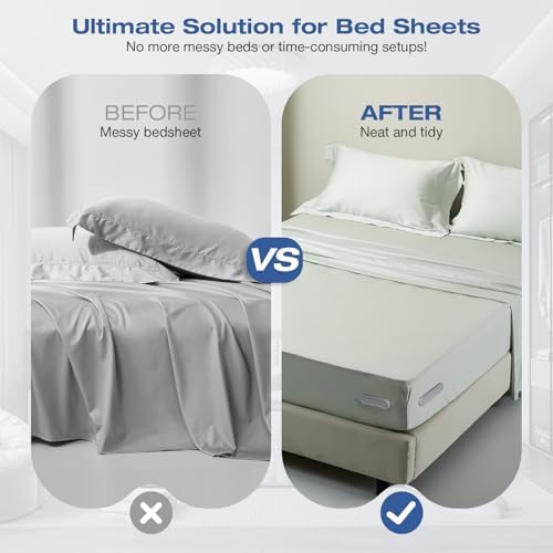 EDCREATY Bed Sheet Holder with Lock Straps - Grey