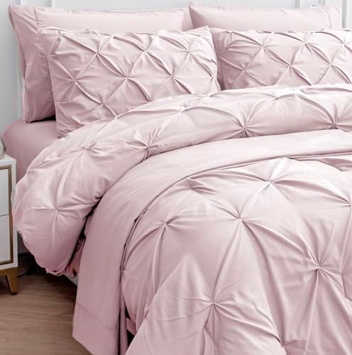 Lane Linen Pink Queen Comforter Set with Sheets and Pillowcases