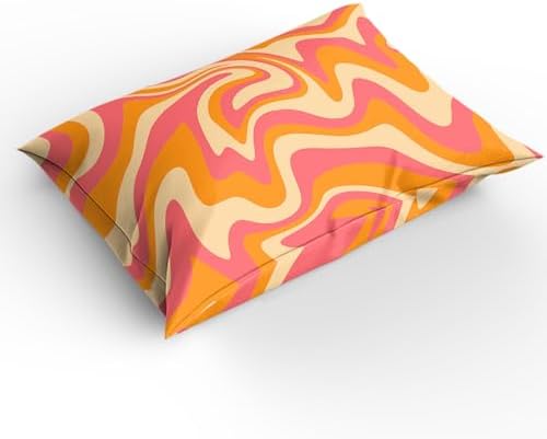 Pink Burnt Orange Twin Duvet Cover Set with Pillow Cases