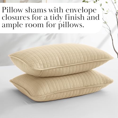 Southshore Fine Living Beige Quilt Set with Pillow Shams