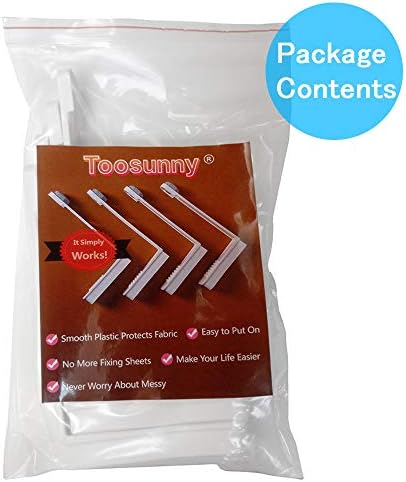 Toosunny 4 Pieces Sheet Holders No Elastic Easy Install