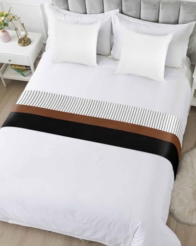 Homechoid Black Brown Bed Runner for Cal King Size Bed