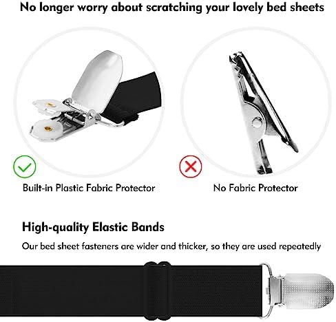 Eiruseed Bed Sheet Holder Straps 42 Pcs Black