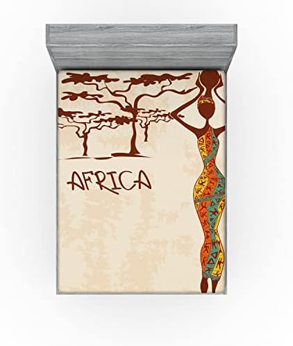 Ambesonne African Fitted Sheet Multicolor California King