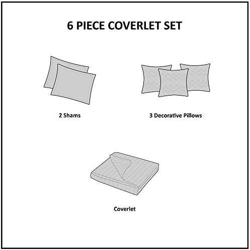 Madison Park Reversible Quilt with Shams and Pillows - Red 6 Piece Set