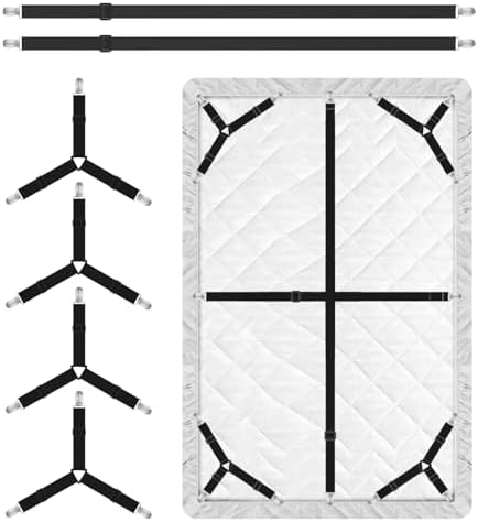 Eiruseed Bed Sheet Holder Straps 42 Pcs Black