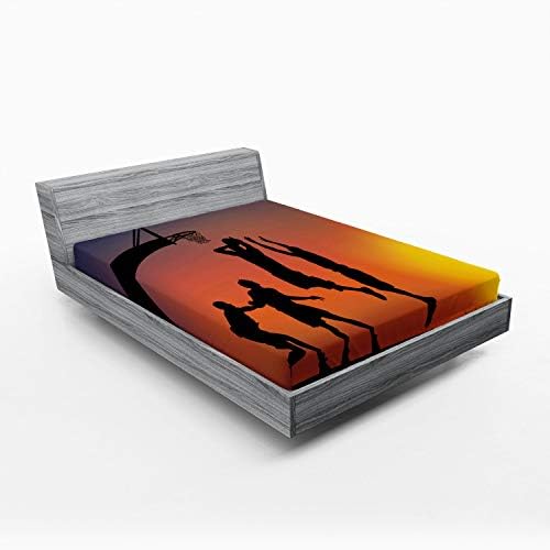 Ambesonne California King Sheet with Sunset Horizon Sky Print