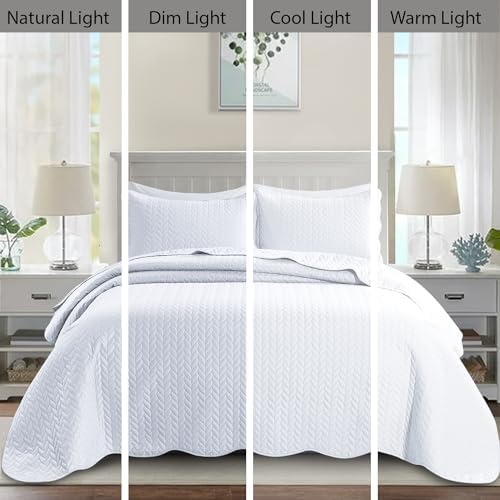 IR Imperial Rooms Queen Quilt Bedding Set - White 90x96