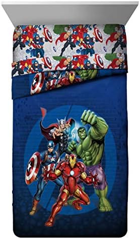 Jay Franco Marvel Avengers Blue Circle Comforter Set Twin