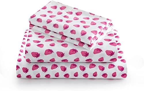 Vonty Kids Twin XL Sheet Set Strawberry Pattern