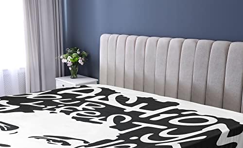 Ambesonne Urban Graffiti Fitted Sheet White Black