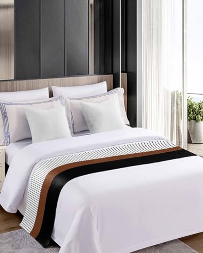 Homechoid Black Brown Bed Runner for Cal King Size Bed