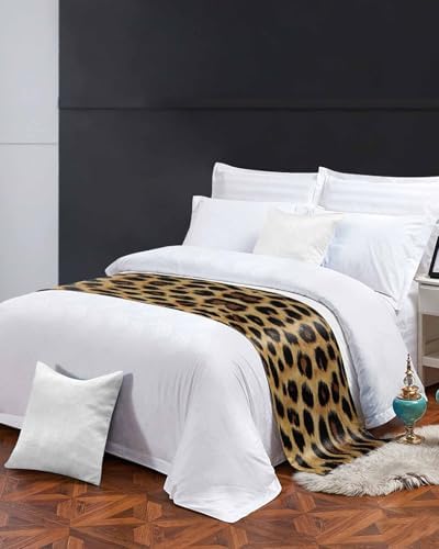 Sabolny Leopard Print King Size Bed Runner Scarf