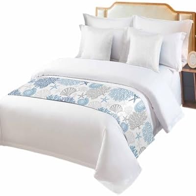 Ldtrchee Ocean Blue Bed Runner for Queen