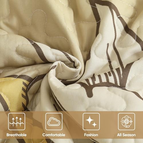 DJY Boho Floral Quilt Set King Size