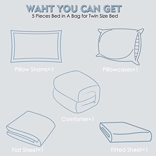Furnishh 5-Piece Comforter Set Twin Bed in a Bag
