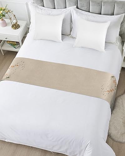 Sabolny Oriental Ink Painting Bed Runner Scarf - Full Queen Size