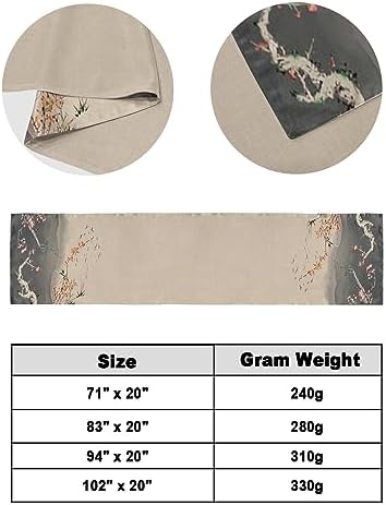 Sabolny Oriental Ink Painting Bed Runner Scarf - Full Queen Size