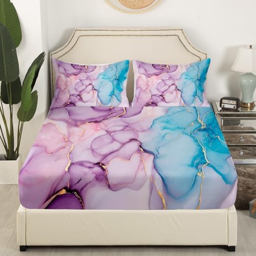 Feelyou Marble Design Bed Sheet Set TwinXL 2Pcs