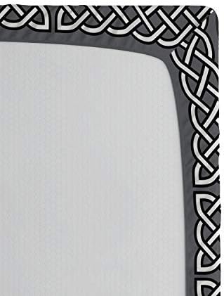 Ambesonne Mermaid Fitted Sheet with Celtic Border Design