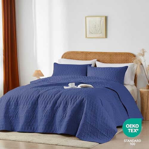 Akkialla KingCal King Quilt Bedding Set Navy Blue