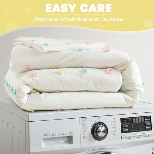 Callie Cotton Jacquard Comforter Set for Kids 5 Piece Ivory