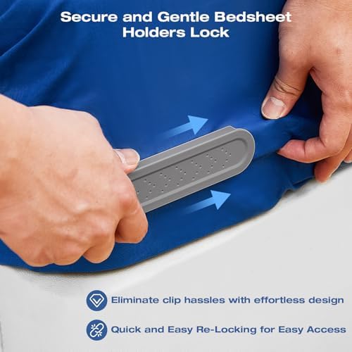 EDCREATY Bed Sheet Holder with Lock Straps - Grey
