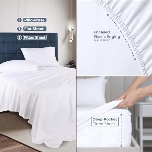 Superior Organic Cotton Deep Pocket Fitted Sheet White