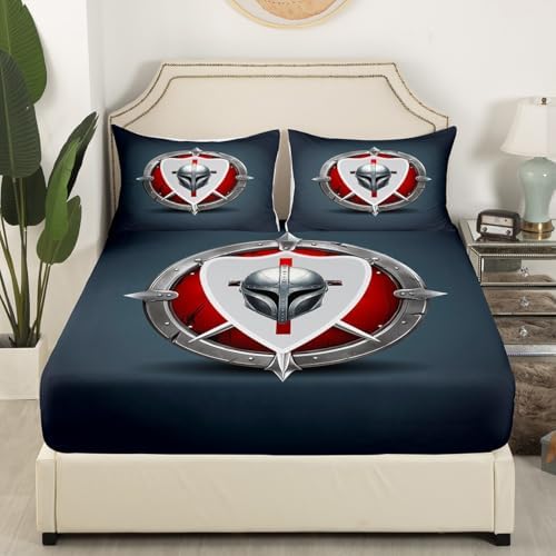 Erosebridal Men Sabre Fitted Sheet Set Retro Exotic Style