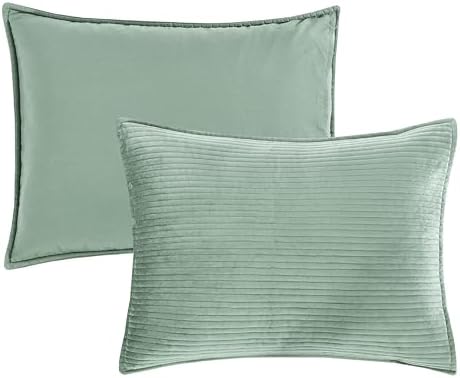 Elegant Comfort Luxury 3-Piece Velvet Quilt Set Twin XL Smoke Green