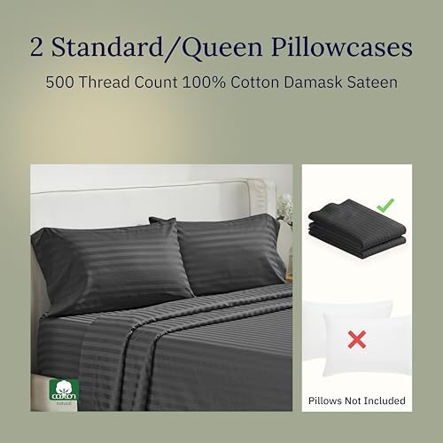 California Design Den 500 Thread Count Cotton Pillowcase Set of 2