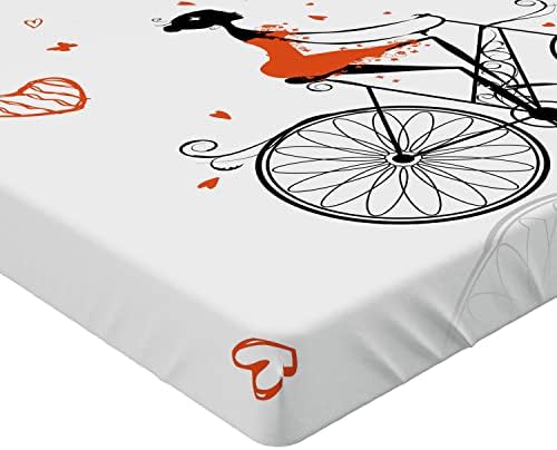 Ambesonne Valentine Fitted Sheet with Heart Print California King Red Black White