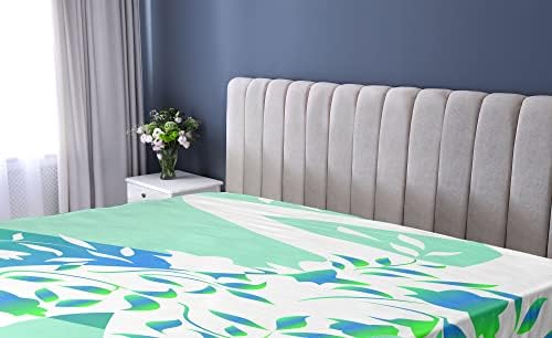 Ambesonne Floral Fitted Sheet - California King Turquoise Teal White