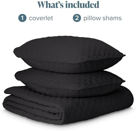 Bare Home Coverlet Set - King Black